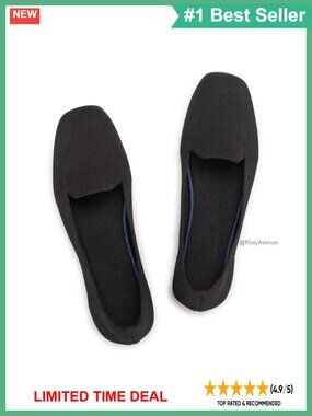 Women's Square Toe Loafer Flats Stretch Knit Slip-On Work Shoes